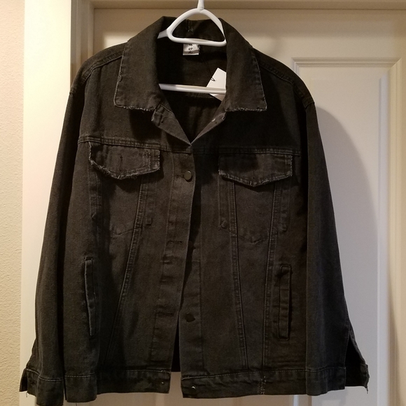 Haute Ellie Denim Moto Jacket Ashbury Oversized Floral Embroidery Size Sm/Md NWT - Picture 9 of 15